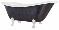 Vonia, laisvai pastatoma Besco Otylia Glam, 160 cm x 77 cm x 69.5 cm, ovalas, balta sp./chromo sp.