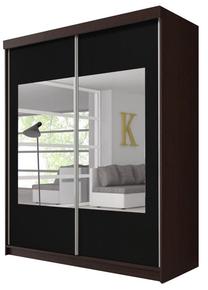 Spinta Idzczak Meble Multi 3, ruda sp./juoda sp., 203 cm x 61 cm x 218 cm, su veidrodžiu