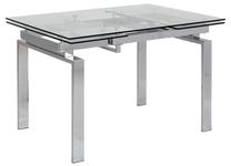 Stalas išskleidžiamas Huddersfield, skaidri sp./chromo sp., 120 - 200 cm x 85 cm x 76 cm