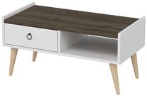 Kavos staliukas Kalune Design Lupin, balta sp./riešuto sp., 90 cm x 45 cm x 44 cm