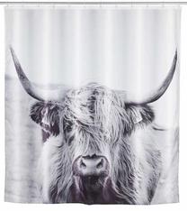 Dušo užuolaida Wenko Yak, balta sp./pilka sp., 200 cm x 180 cm