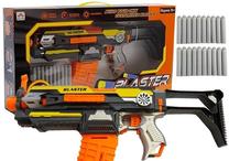 Žaislinis šautuvas su kulkomis Lean Toys Blaster, 53 cm Juoda sp./Oranžinė sp.