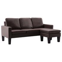 Sofa VLX Faux Leather 3-Seater 288770, ruda sp., dešininė, 184 x 130 cm x 82.5 cm
