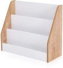 Vaikiška knygų lentyna Kalune Design Tuvalle 055, ąžuolo sp./balta sp., 70 cm x 29 cm x 59 cm