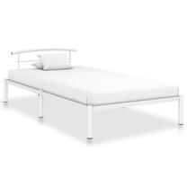 Lova viengulė VLX Metal 284651, 100 x 200 cm, balta, be čiužinio, su grotelėmis