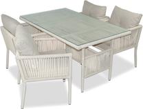 Lauko baldų komplektas Floriane Garden Shangai 7, kreminė sp., 1-4 vietų