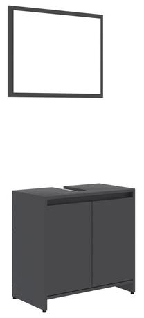 Vonios kambario baldų komplektas VLX 802653, pilka sp., 33 cm x 60 cm x 58 cm