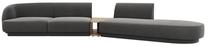 Modulinė sofa Micadoni Miley Blu13, pilka sp., dešininė, 360 x 167 cm x 70 cm