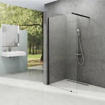 Dušas siena Ravak Walk-In Wall-90, 90 cm x 200 cm, melna krās./caurspīdīgs