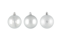 Ziemassvētku eglīšu rotaļlietu komplekts Winteria Bauble 637006, sudraba krās., 6 cm, plastmasa, 12 gab.