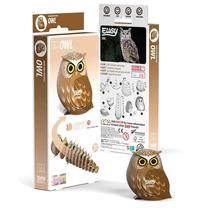 3D dėlionė Owl, 8.2 cm x 2.4 cm, 12 vnt., ruda sp.