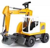 Игрушечный трактор Lena Worxx Excavator Liebherr A918 Compact, желтый цв.