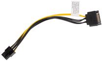 Adapteris Lanberg SATA Male to PCI Express 6-Pin CA-SA6P-10CU-0020 SATA 15 pin male, PCI Express 6-pin, 0.2 m, melna krās.