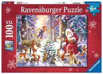 Dėlionė Ravensburger Christmas In The Forest 129379, 36 cm x 49 cm, 100 vnt., įvairių spalvų