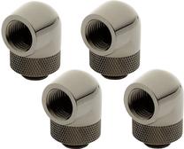 Jungtis XSPC G1/4, 90 Degree Rotary Fitting V2 - Black Chrome, juoda sp., 4 vnt.