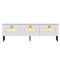 TV galds Kalune Design Ikeda, zelta krās./balta krās., 30 cm x 150 cm x 45 cm