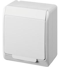 Kištukinis lizdas Elektro-Plast Hermes 0324-02, su įžeminimu, IP44, balta sp.