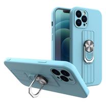 Чехол для телефона Hurtel With Finger Grip And Stand, голубой цв., Apple