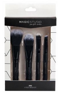 Набор кистей для макияжа Magic Studio Brush Set 8902, 4 шт., черный цв.
