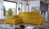 Kampinė sofa Trevisco Omega 68, geltona sp., kairinė, 272 x 216 cm x 100 cm