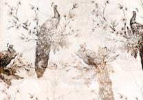 Fototapete Artgeist Peacocks In Delicate Beige, 280 cm x 392 cm