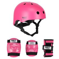 Комплект защиты для детей Nils Extreme mr290 h230, M, черный цв./розовый цв.