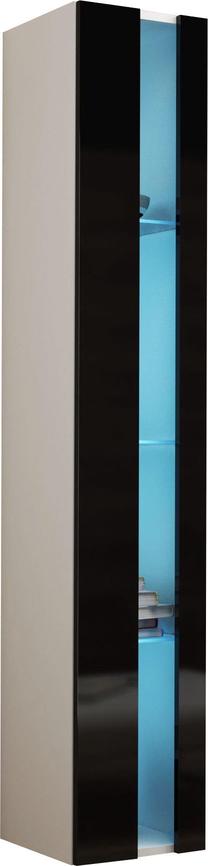 Sieninė lentyna Cama Meble Vigo, balta/juoda/šviesiai pilka, 40 cm x 30 cm x 180 cm