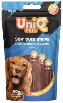 Skanėstas šunims Uniq Strips, antiena, 0.08 kg