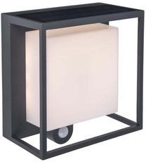Sieninis lauko šviestuvas Lutec Curtis PIR, 3W, LED, IP54, tamsiai pilka sp., 9.5 cm x 19 cm