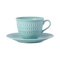 Puodelis su lėkštute Cmielow & Chodziez Sofia Turquoise 800288112LB05, žydra sp., 0.25 l