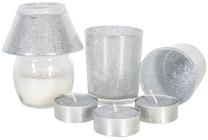 Kalėdinis žvakių rinkinys, aromatinė Home4you, 4 vnt., sidabro sp.