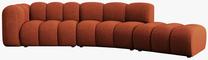 Modulinė sofa Micadoni Lupine Chenille, oranžinė sp., dešininė, 335 x 166 cm x 70 cm