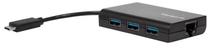 Adapteris Targus USB C / RJ-45, USB A x 3, melna krās.