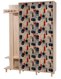 Prieškambario spinta Kalune Design Garmanto 135-520, raudona sp./įvairių spalvų, 36 cm x 135 cm x 194 cm