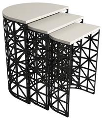 Žurnalinis staliukas Kalune Design Stil Metal Ferforje, juoda sp./kreminė sp., 33 cm x 46 cm x 62 cm