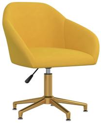 Darba krēsls VLX Swivel Velvet 3089734, 56 x 63 x 76 - 88 cm, dzeltena krās.