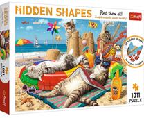 Dėlionė Trefl Hidden Shapes Cat's Holiday 10674, 48 cm x 63.8 cm, 1011 vnt., įvairių spalvų