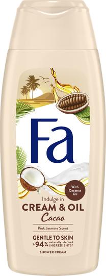 Kūno prausimosi želė Schwarzkopf FA Cream & Oil Cacao, 400 ml