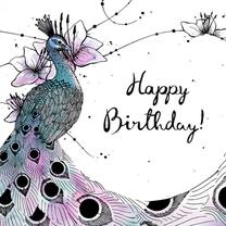 Clear Creations Peacock Birthday Card CL2502