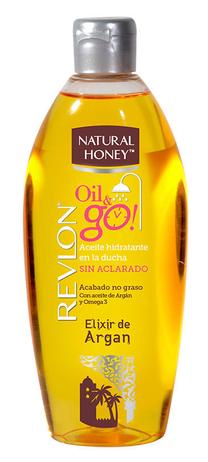Kūno prausimosi aliejus Revlon Natural Honey Oil & Go Argan, 300 ml