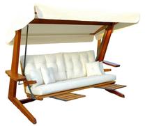 Lauko sūpynės Kalune Design Luna Deluxe 2600, rusva sp., 195 cm x 260 cm x 800 cm