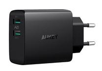 Telefono įkroviklis Aukey, USB/AC/DC, juoda sp.