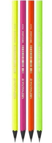 Pieštukas Bic Evolution Fluo, HB, geltona sp./žalia sp./oranžinė sp., 4 vnt.