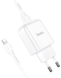 Telefono įkroviklis Hoco N2 + Lightning cable, USB, 100 cm, balta sp., 10 W