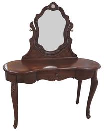 Kosmetinis staliukas MN MN 1175011, rudas, 125 cm x 45 cm x 180 cm, su veidrodžiu