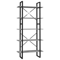 Pastatoma lentyna VLX 5-Tier Book Cabinet 3081992, pilka sp., 105 cm x 30 cm x 80 cm