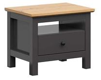 Naktinis staliukas Hesen S515-KOM1S/5/6-GF/DASN, ąžuolo sp./grafito sp., 50 cm x 44 cm x 60 cm