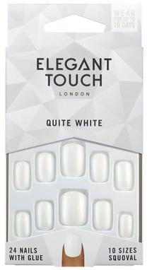 Pielīmējamie nagi Elegant Touch Polished Colour 10593927, quite white krās., 25 gab.