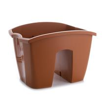 Balkoninis vazonas Prosperplast Crown DCRO240, plastikinis, 24 cm x 28 cm, Ø 24 cm, ruda sp.
