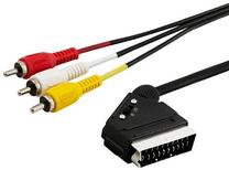 Кабель Elmak CL-133 SCART - RCA SCART, RCA Male x 3, 2 м, черный цв.